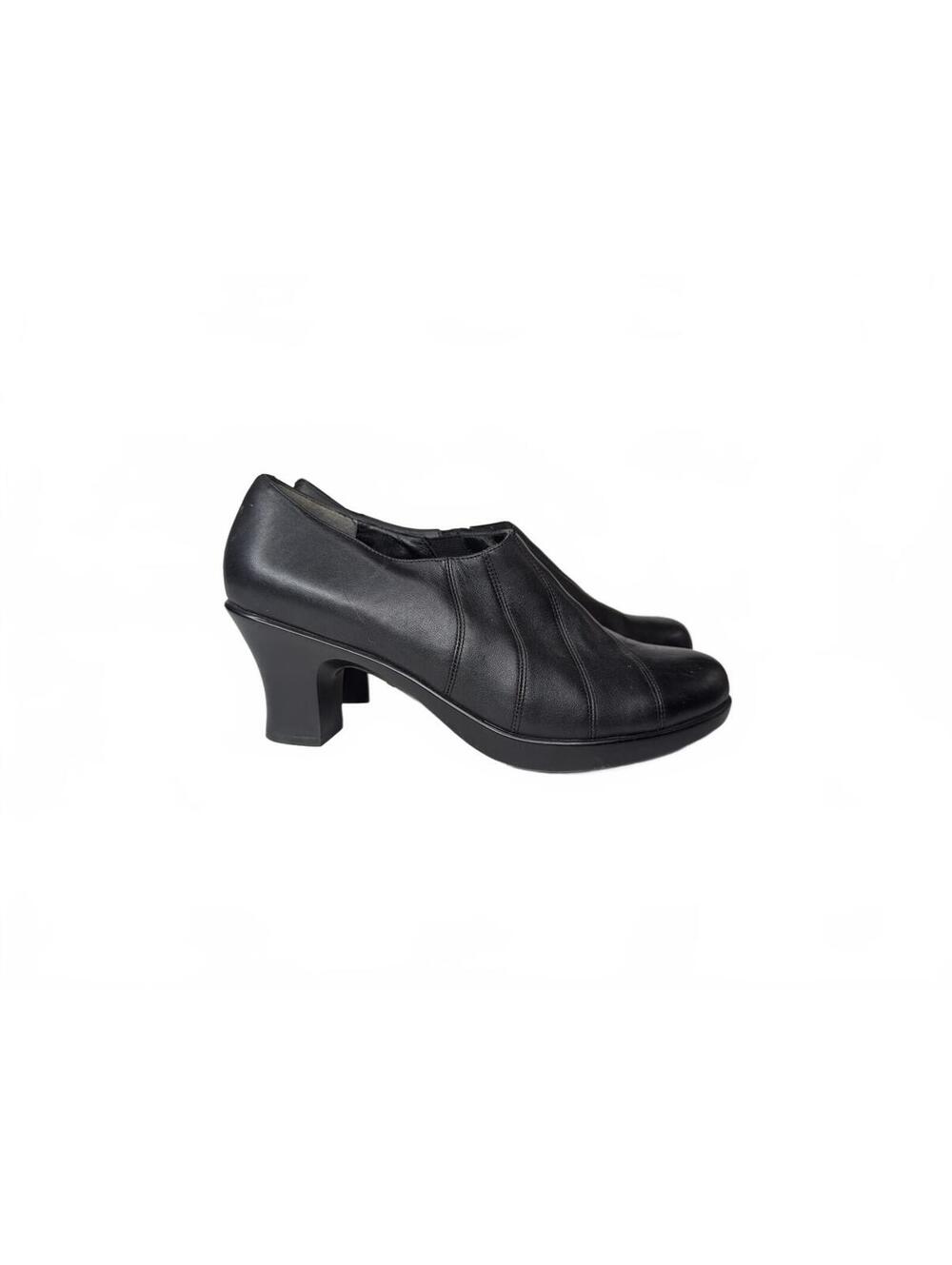 Dansko Black Leather Ankle Booties with Heel Size 39